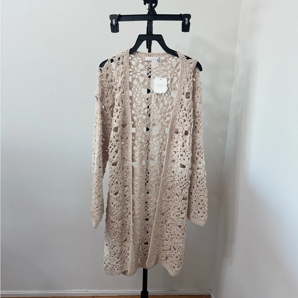 Altar'd State Beige Crochet Cardigan - Picture 5 of 8